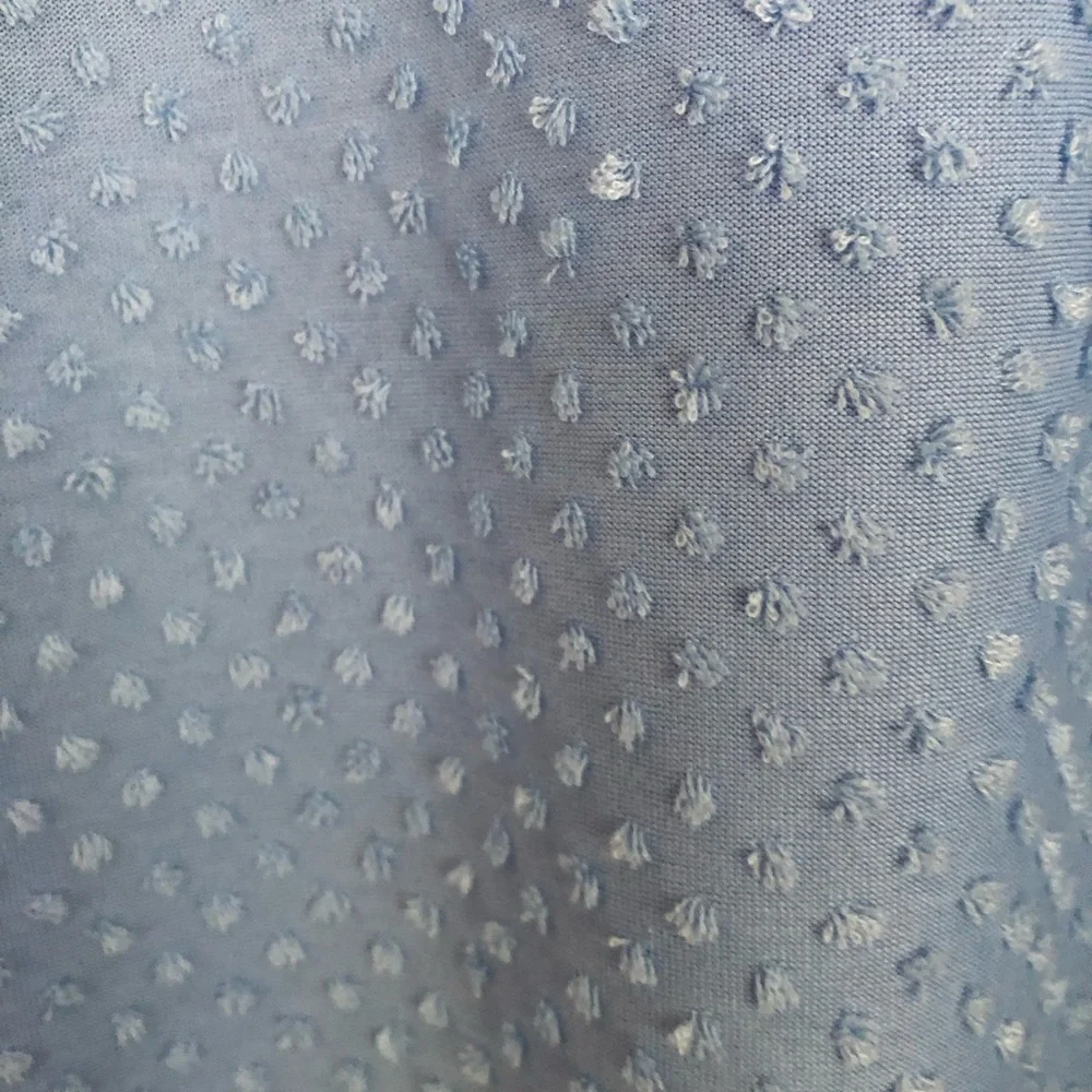 Ruby Rd. Horseshoe Neck Blue Swiss Dot 3/4 Lantern Sleeve Size Medium Fresh Tak - Picture 9 of 9